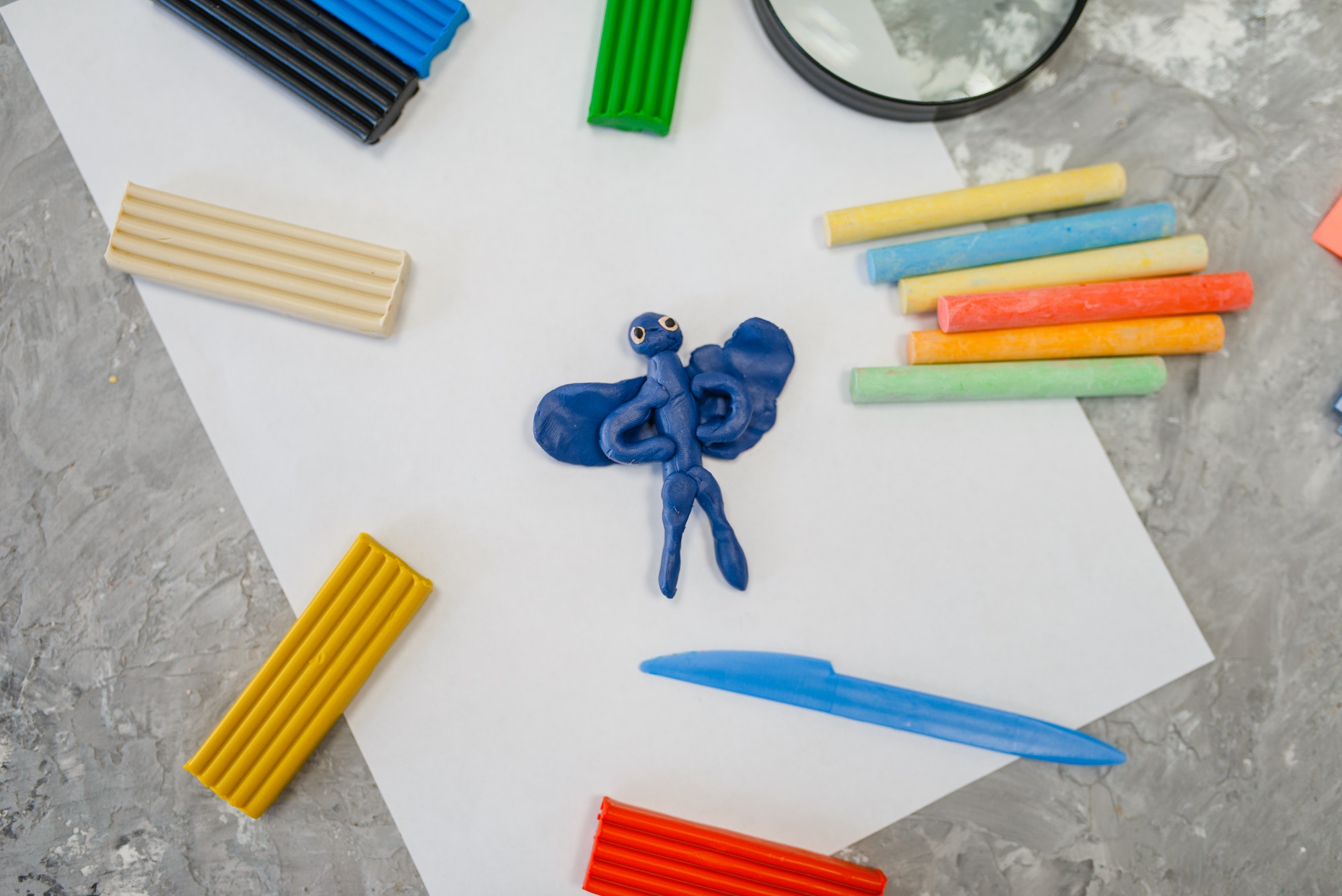 Office supplies, plasticine in stationery store