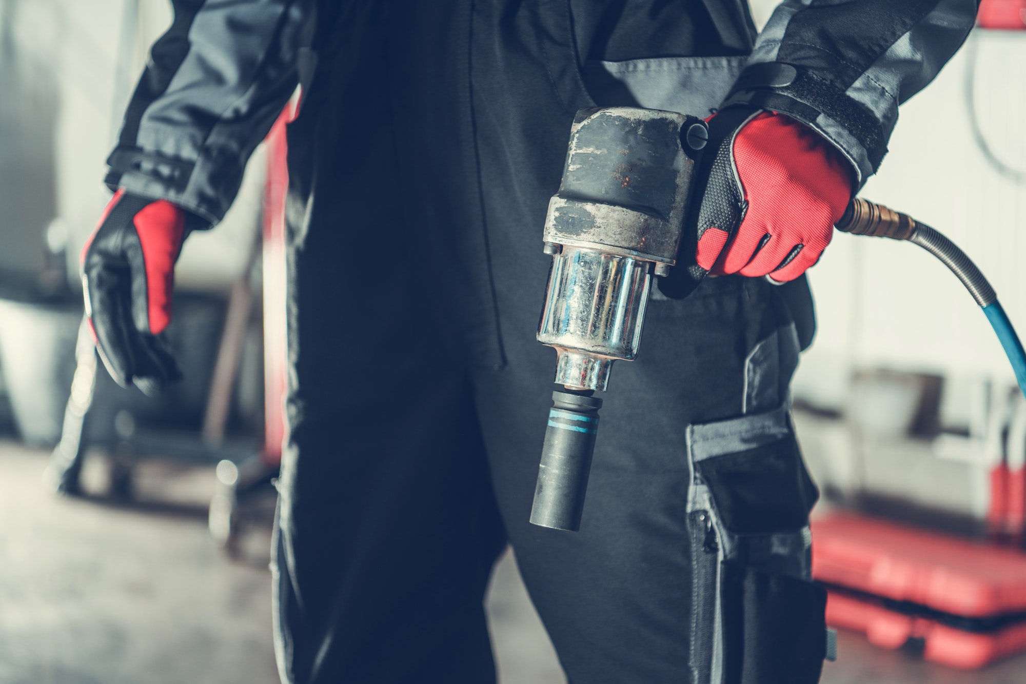 Mechanic with Pneumatic Gun